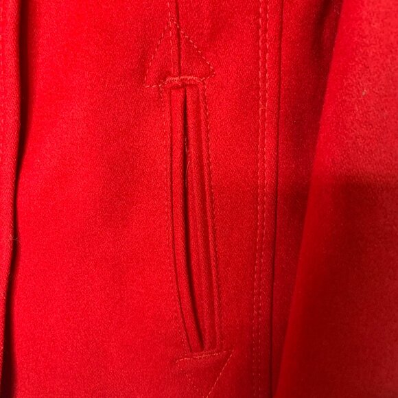 Tommy Hilfiger American Classic Red Double Breasted 60% Wool Pea Coat in Size 12 - Picture 2 of 9